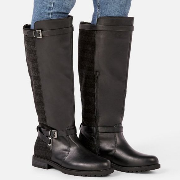NIB JUSTFAB ZENITH PATTERNED RIDING BOOT (Black 7.5 & 8.5) - Picture 3 of 13